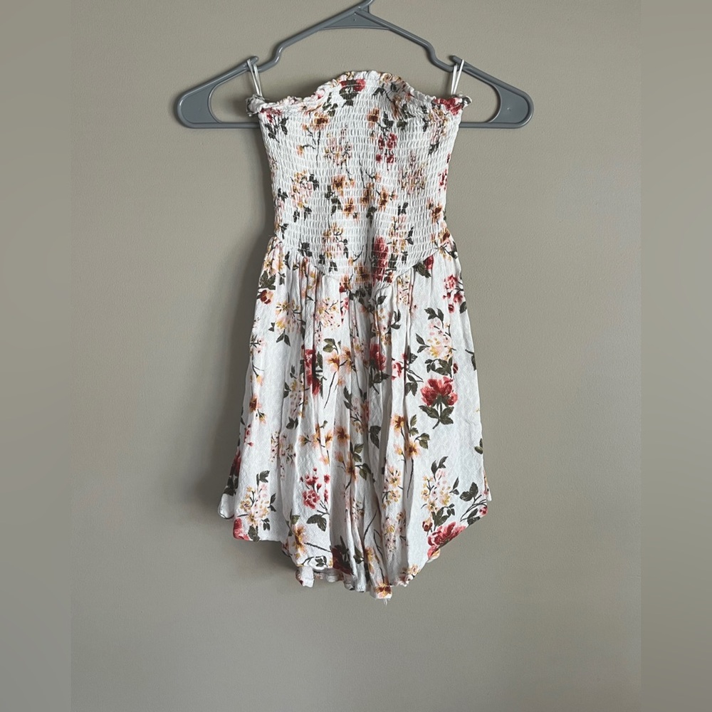 Garage Strapless Floral Romper